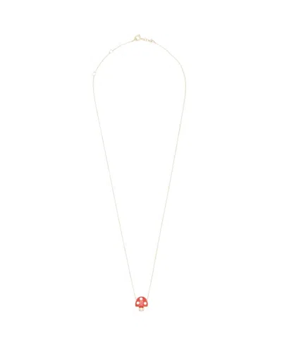 Aliita 9k Gold Amanita Red W/white Pois Necklace In Not Applicable