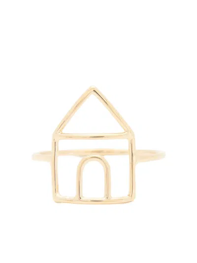Aliita 9k Gold Casita Ring In Brown