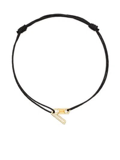 Aliita 9k Yellow Gold Letra V Citrine Bracelet In 黑色