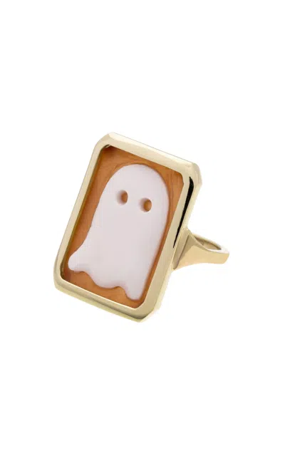 Aliita 9k Yellow Gold Carnelian Shell Ring