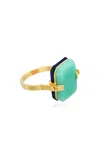Aliita 9k Yellow Gold Crisopas And Lapiz Lazuli Ring In Multi