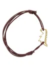 Aliita 9k Yellow Gold Dino Cord Bracelet In Brown