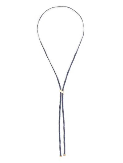 Aliita 9k Yellow Gold Dino Cowboy Choker Necklace In Blue