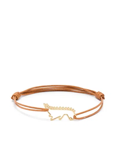 Aliita 9k Yellow Gold Dino Puro Bracelet In Brown