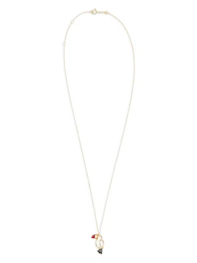 Aliita 9k Yellow Gold Tucan Necklace In Metallic