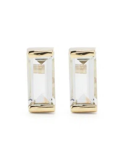 Aliita 9kt Yellow Gold Amethyst Earrings In White