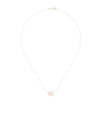 Aliita 9kt Yellow Gold Deco Cilindro Opal Necklace In White