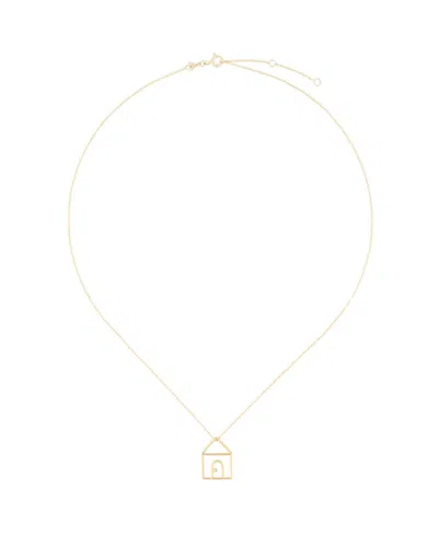 Aliita 9kt Yellow Gold Diamond House Pendant Necklace