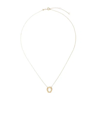 Aliita 9kt Yellow Gold Horseshoe Diamond Necklace In White