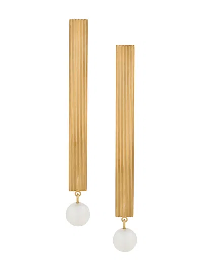 Aliita 9kt Yellow Gold Pearl Bar Earrings