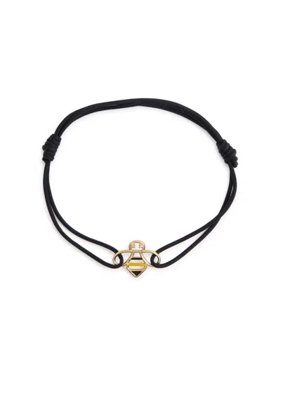 Aliita Bee Brillante Cord Bracelet In Black