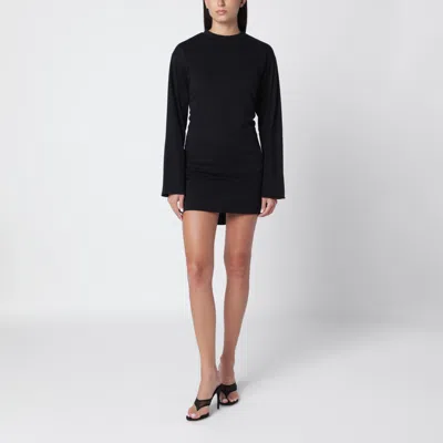 Aliita Black Cotton Mini Dress