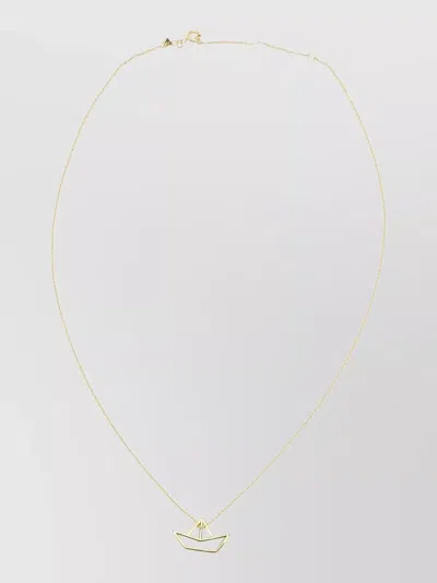 Aliita Boat Pendant Necklace On Delicate Chain In Gold