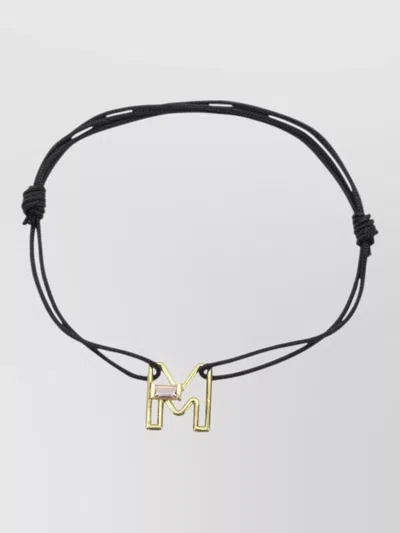 Aliita 9k Yellow Gold D-letter Citrine Bracelet In Black