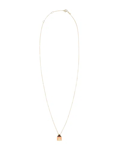 Aliita Burgundy Casita Bold Enamel Necklace In Gold