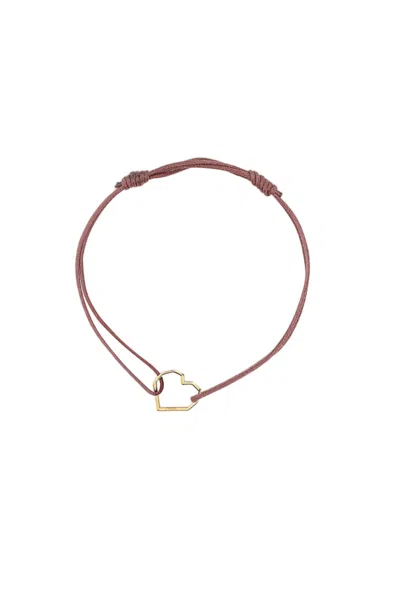 Aliita Burgundy Corazon Puro Cord Bracelet In Brown