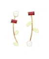 Aliita Petalos Flor Rodonite Earrings