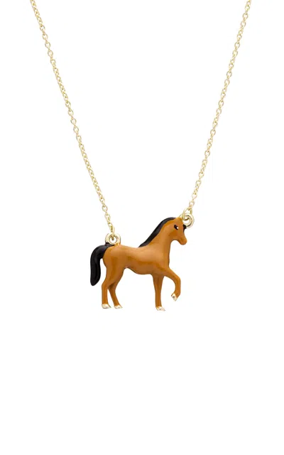Aliita Caballo Enamel Necklace In Gold