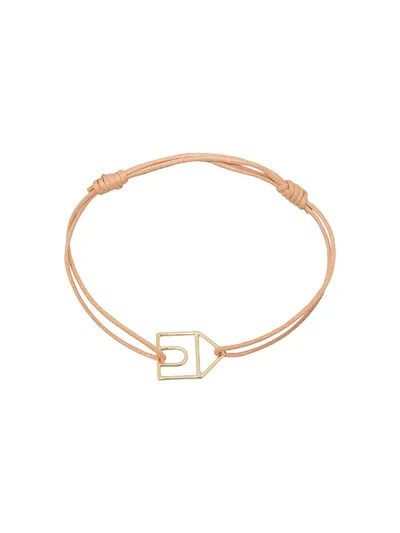 Aliita Cabin Shape Knot Bracelet In Gold