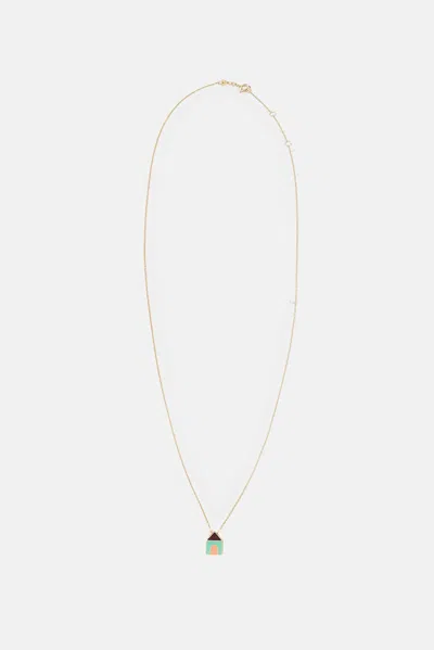 Aliita Casita Bold Enamel Necklace In Gold