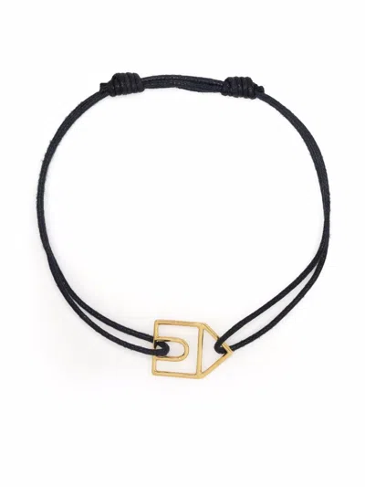 Aliita 9kt Yellow Gold Casita Bracelet In Black