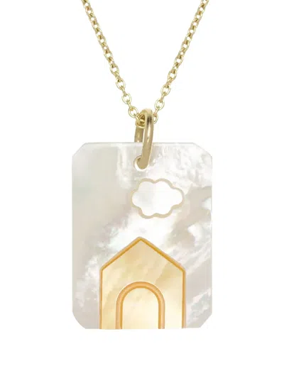 Aliita Cloud House Pendant Necklace In White