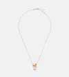Aliita Cocktail 9kt Charm Necklace With Mother Of Pearl And Coral In Gold