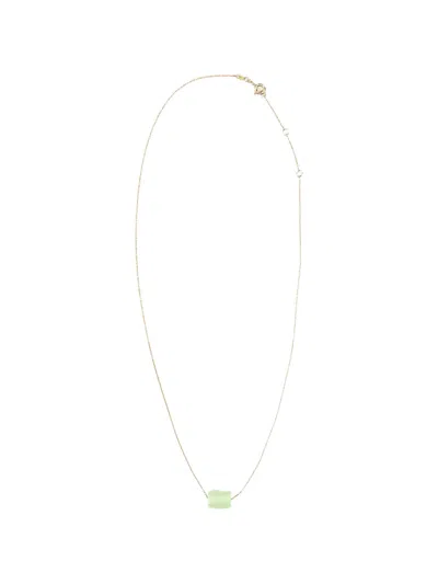 Aliita Deco Cilindro Chrysoprase Cylinder Necklace In Gold