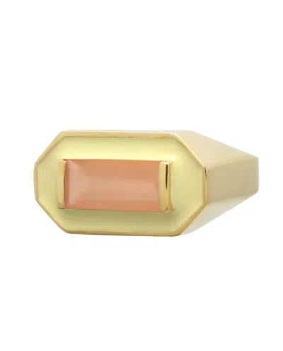 Aliita Deco Maxi Baguette Moonstone Ring In Gold