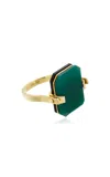 Aliita Deco Sandwich 9k Yellow Gold Agate Ring