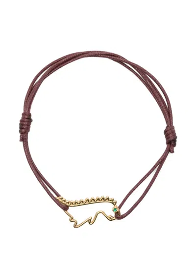 Aliita Dino Cord Bracelet In Burgundy