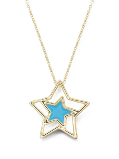 Aliita Estrella Prisma Enamel Pendant Necklace In Gold