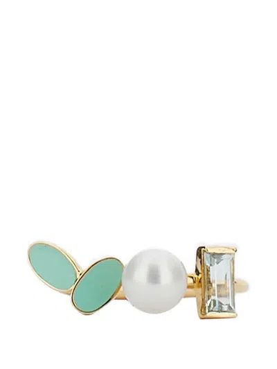 Aliita Flower Petals Ring In White