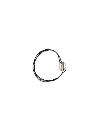 Aliita Hamburger Enamel Bracelet In Black