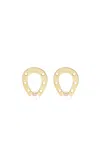 Aliita Horseshoe Brillante 9k Yellow Gold Diamonds Earrings