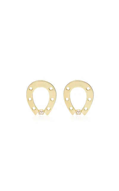 Aliita Horseshoe Brillante 9k Yellow Gold Diamonds Earrings