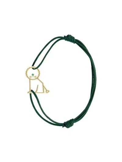 Aliita "leon Esmeralda" Cord Bracelet In Green