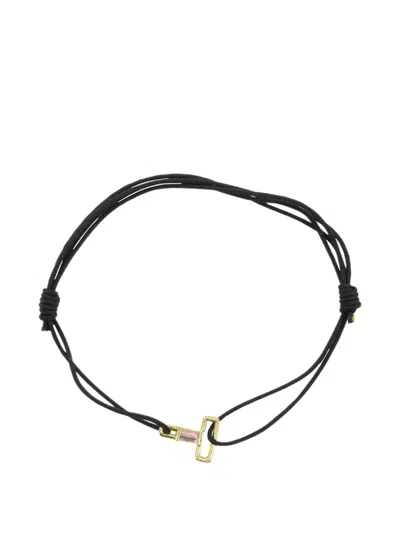 Aliita Letra T Tourmaline Cord Bracelet In Black