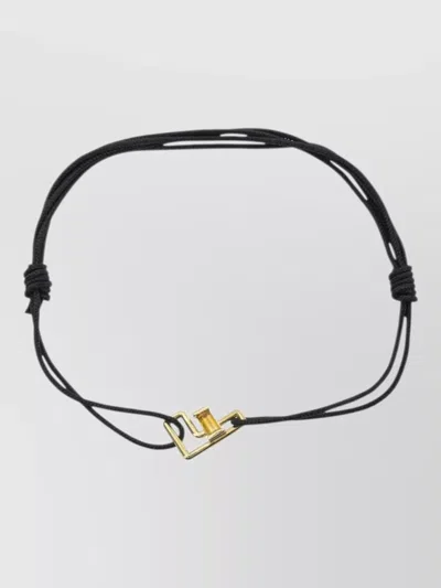 Aliita Letter F Charm Bracelet On Cord In Gold