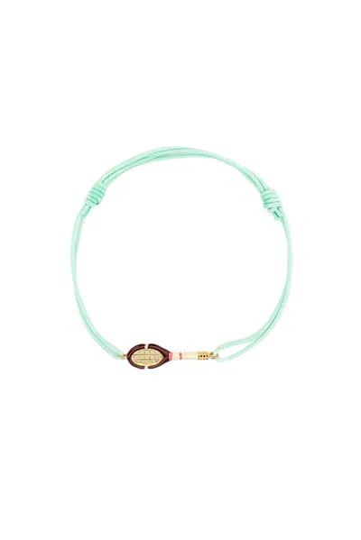 Aliita Light Blue Tennis Cord Charm Bracelet In Green