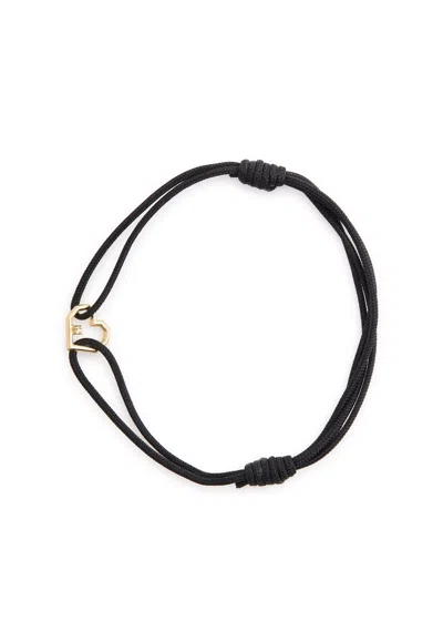 Aliita Mini Corazon Brillante Embellished Cord Bracelet In Black