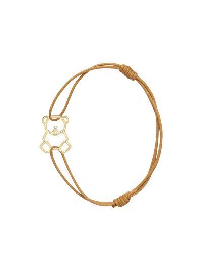 Aliita "osito Brillante" Cord Bracelet In Yellow