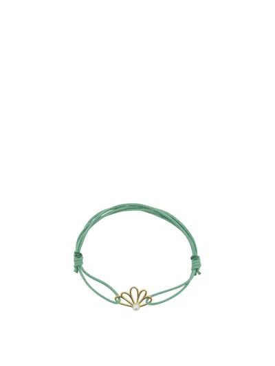 Aliita Pernula Perla Cord Bracelet In Green