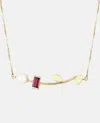Aliita 18k Yellow Gold Petalos Citrine And Pearl Necklace In Multicolour