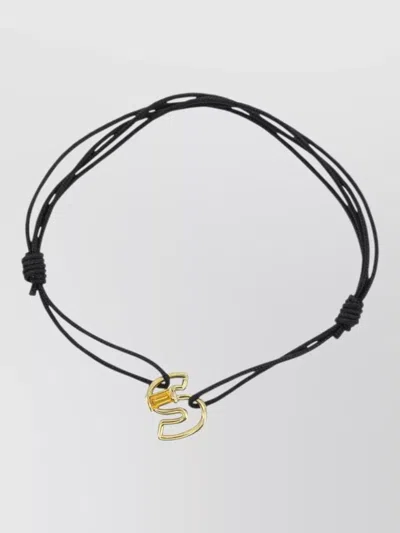 Aliita S Letter Cord Bracelet Gold Tone Charm