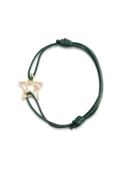 Aliita Star Cord Bracelet In Dark Green