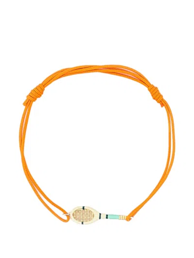 Aliita Tennis Mint Racket-charm Cord Bracelets In Orange