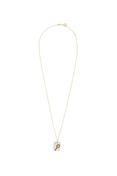 Aliita Yellow Gold Cameo Perla Necklace