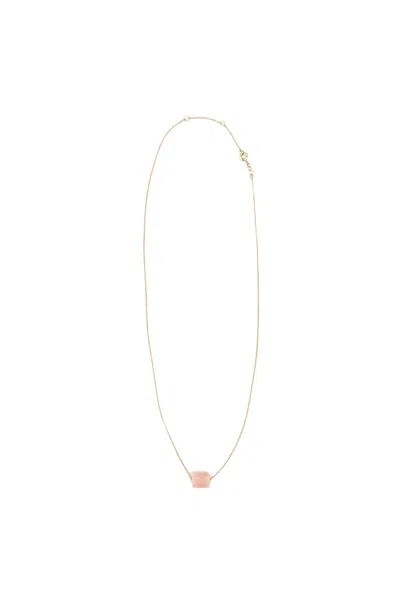 Aliita Yellow Gold Deco Cilindro Necklace In Pink