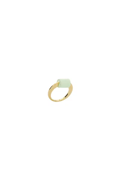 Aliita Yellow Gold Deco Cilindro Ring In Multi